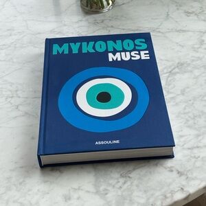 Assouline Mykonos Muse Book with Blue and White Design